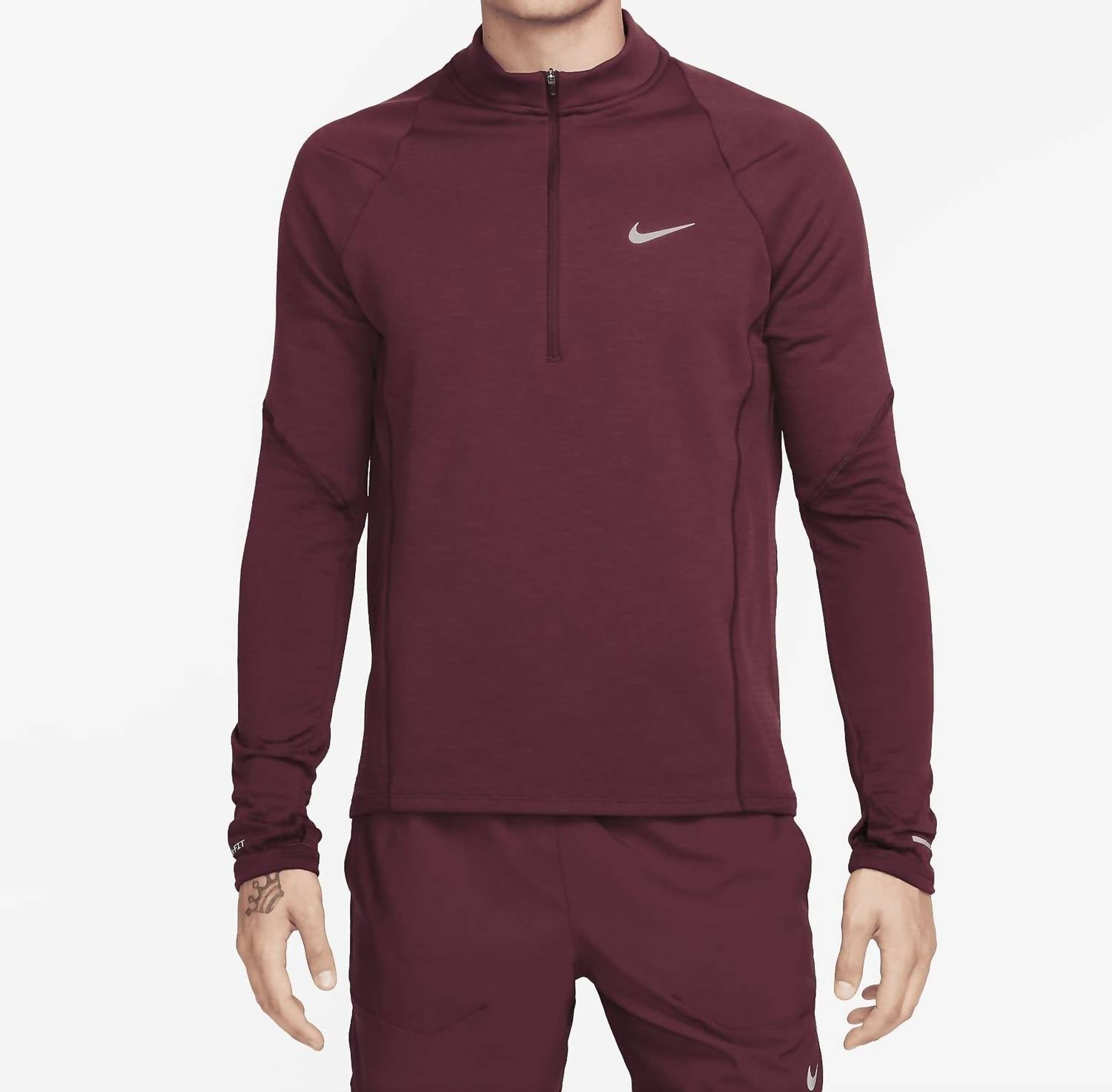 Men's Element Repel Therma-Fit 1/2-Zip Running Top In 681 - Night Maroon