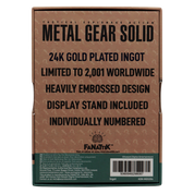 Fanattik Limited Edition Metal Gear Solid 2 24k Gold Plated Raiden Ingot