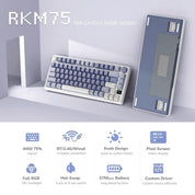 Royal Kludge RK-M75 Ocean Blue Tri Mode Mechanical Keyboard - Brown Switch