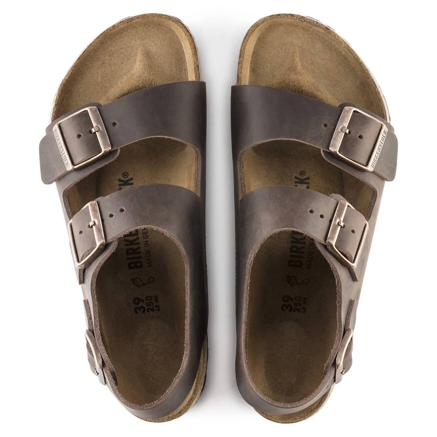 Unisex Milano Oiled Leather Sandals In Habana