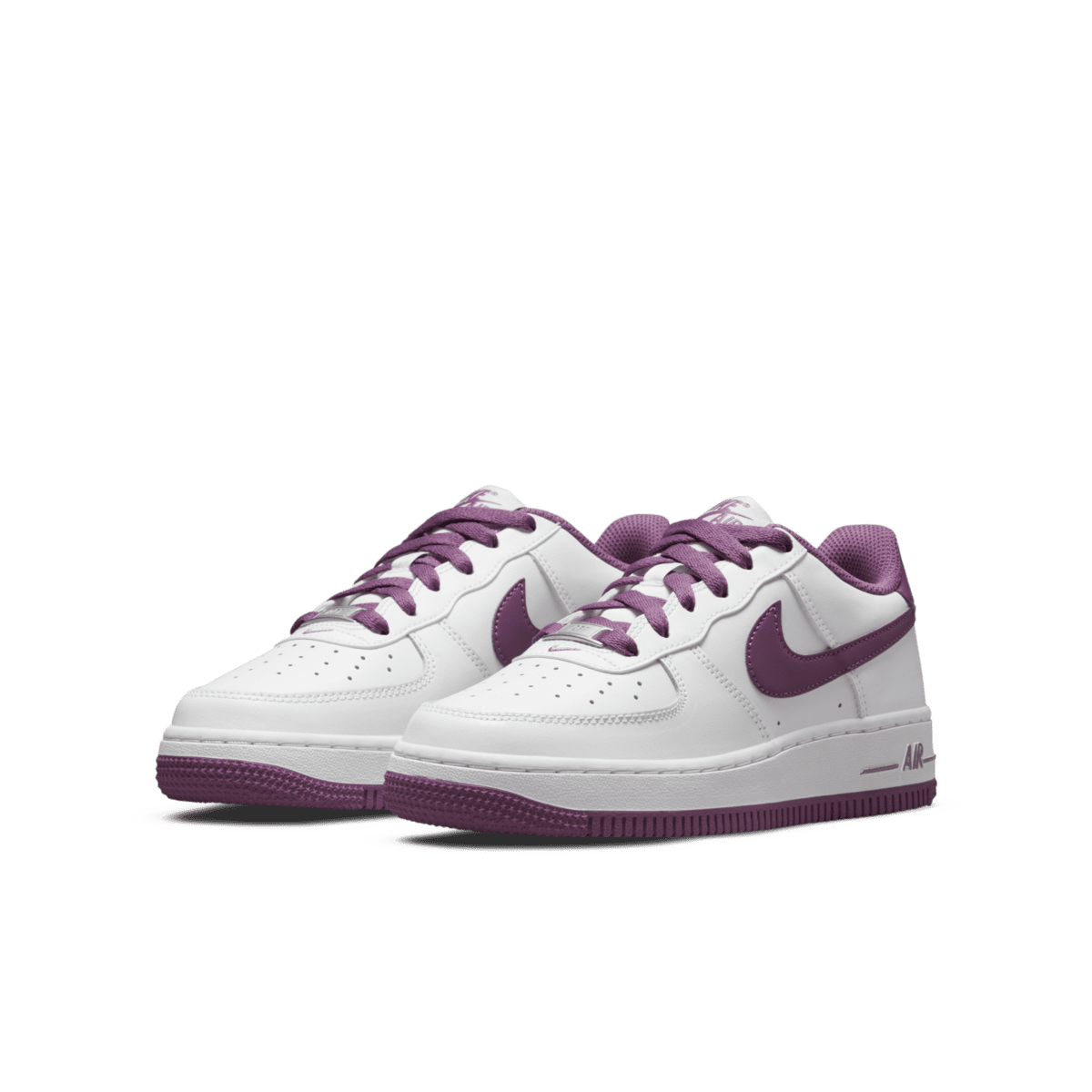 Nike Air Force 1 Low DH9600-101 Sneakers Boys White Mauve Leather Low Top Shoes