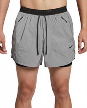 2-In-1 Reflective Running Shorts In Grey