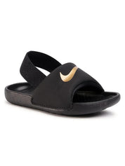 Toddler Nike Kawa BV1094-003 Black Metallic Gold Soft Strap Slides Sandals