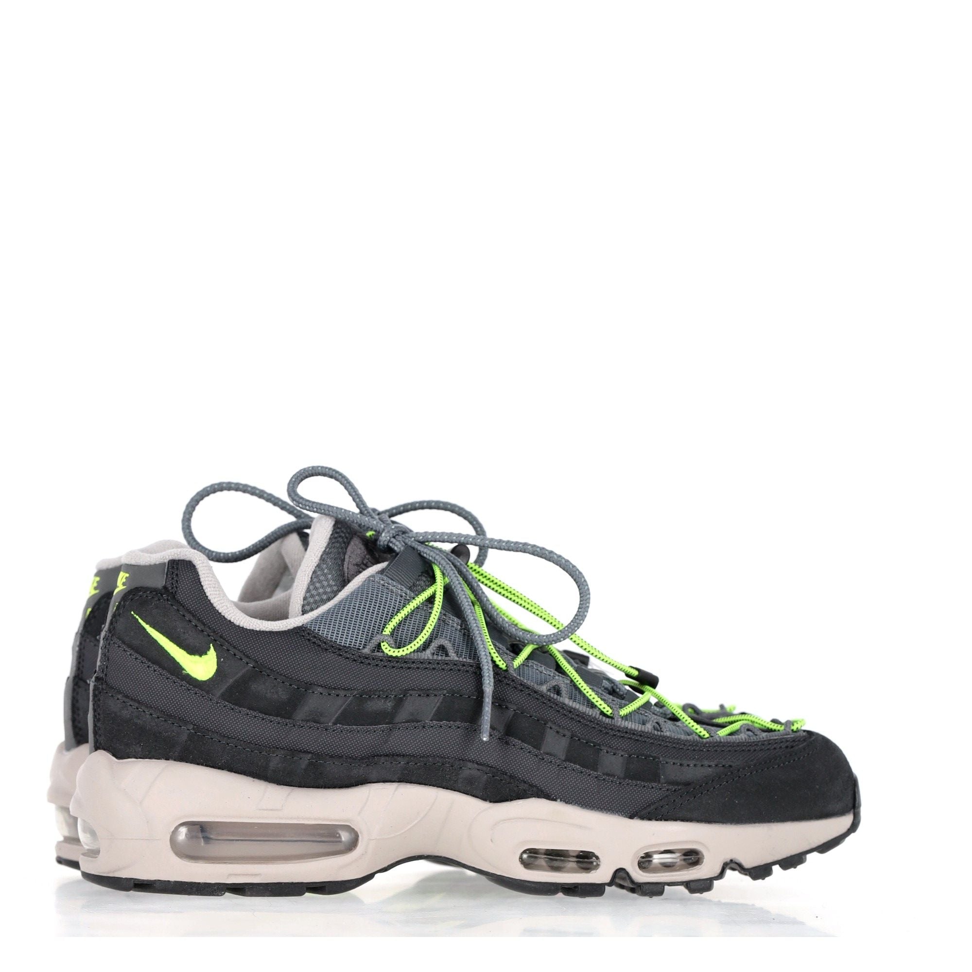 Nike Air Max 95 Speed Lacing Off Noir Volt Sneakers in Grey Synthetic