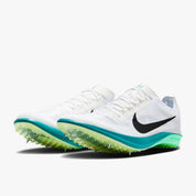 Unisex Zoomx Dragonfly 2 Elite Running Shoes In White/black-Bright Spruce-Electric Algae