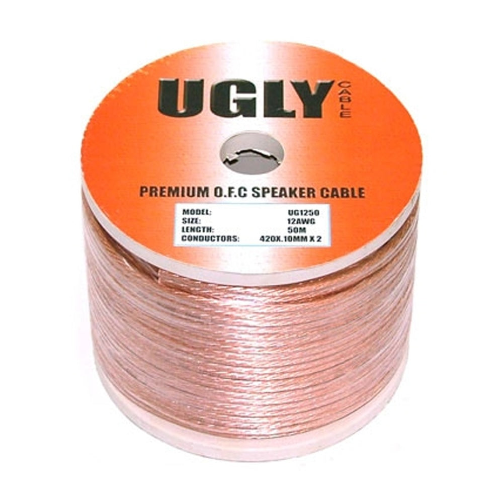50m Ugly 12 AWG Speaker Cable 420 Strands Figure 8 Spool Hi-Fi Home Theatre