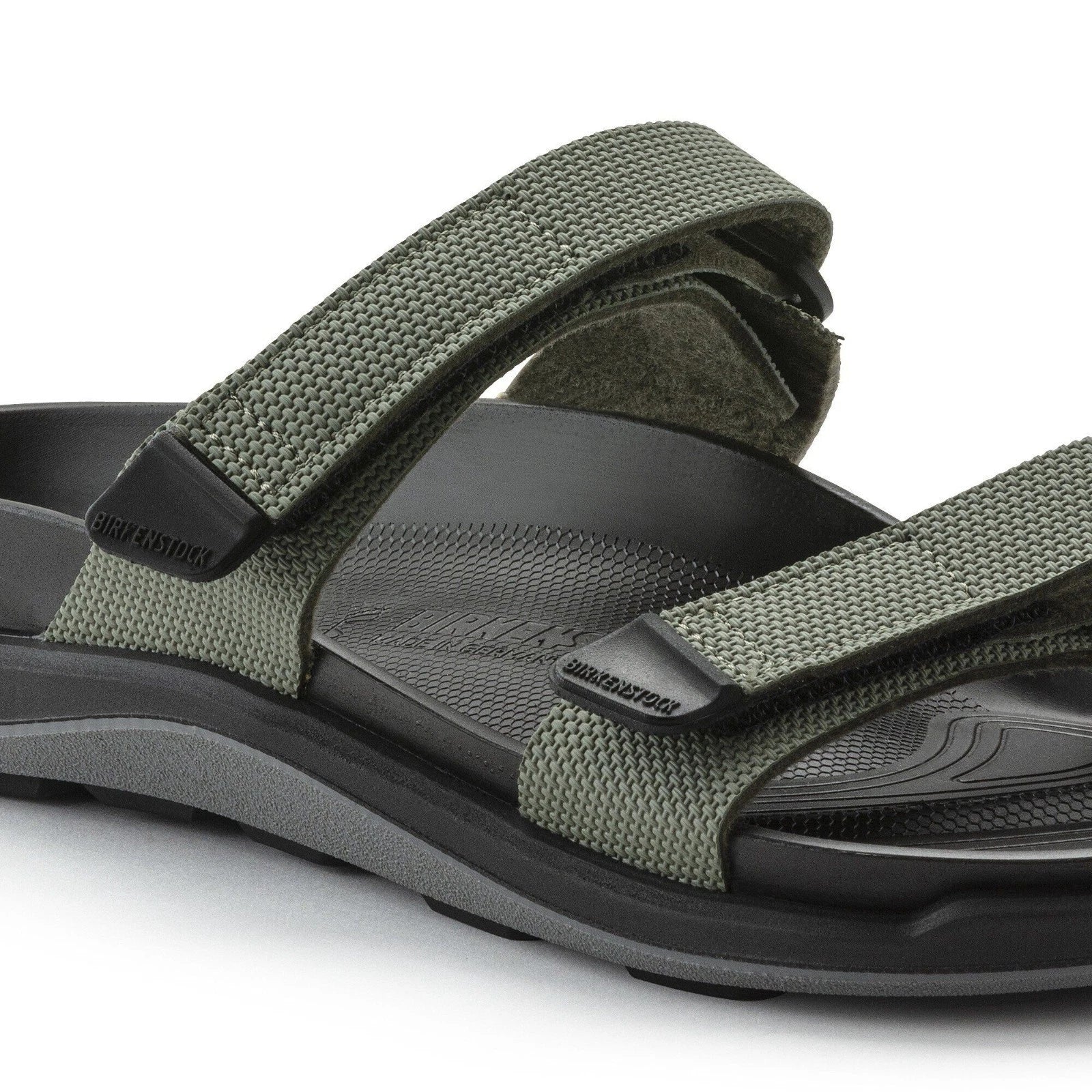 Women's Birkenstock Sahara Sandals Futura Khaki Birko-Flor Slide HTAT351