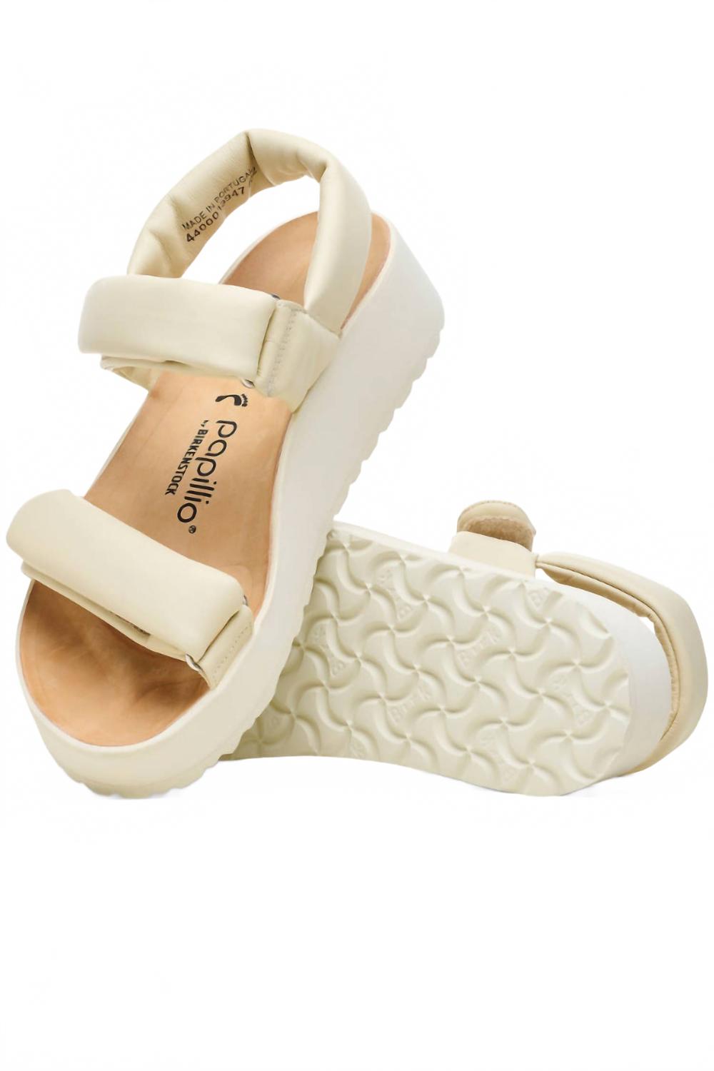 Women's Papillio Theda Natural Leather Platform Sandals In Ecru