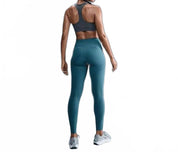 Swift High Waisted 7/8 Running Leggings With Pockets In Smokey Blue