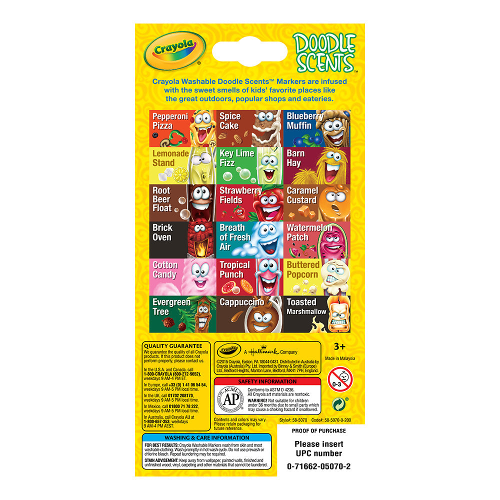 18pc Crayola Kids/Childrens Creative Doodle Scents Washable Markers 36m+
