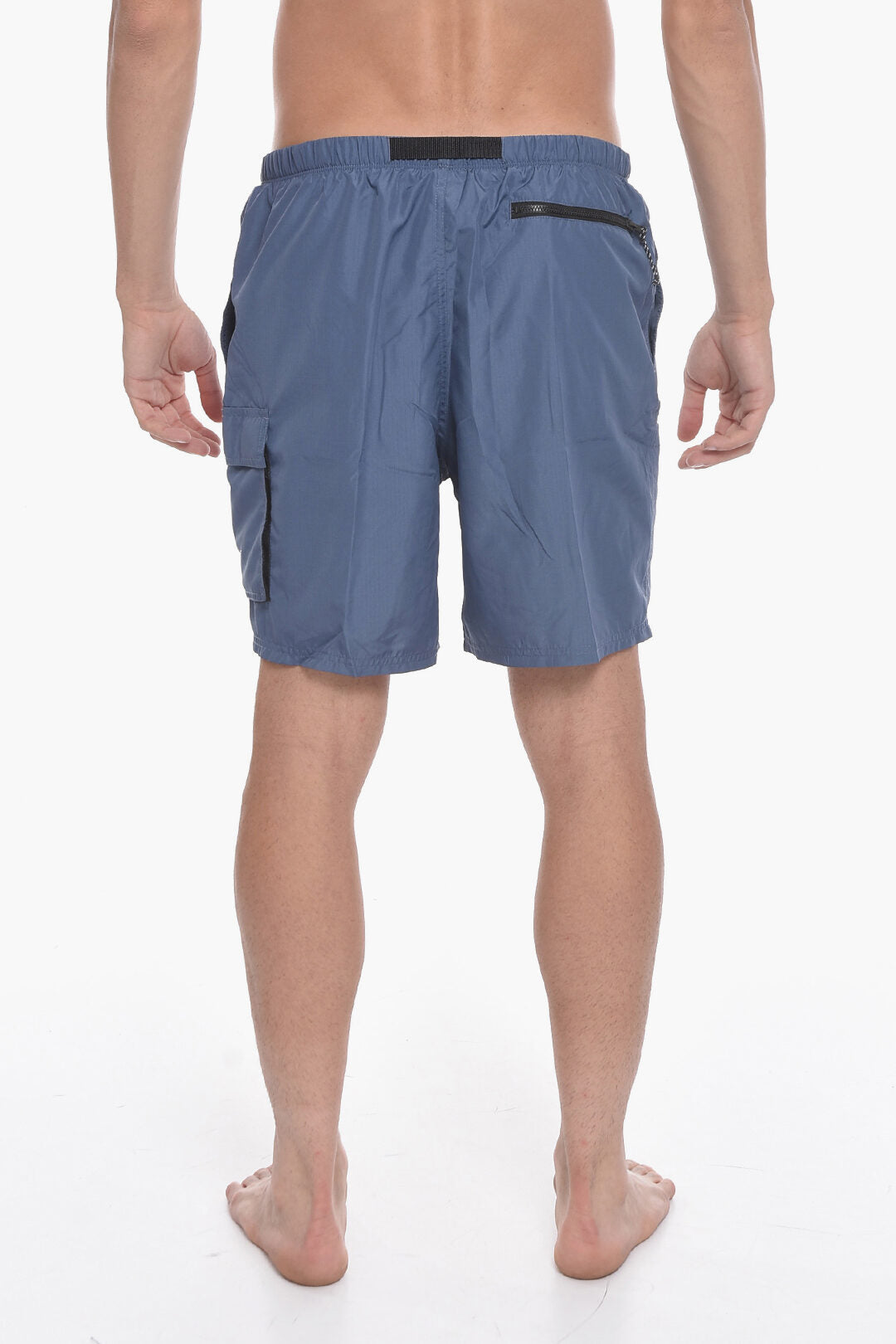 SWIM Solid-Color Boxer Swim Shorts With Belt