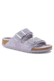 Women's Arizona Shearling Suede Narrow Sandals In Purple Fog