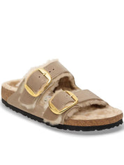 Arizona Big Buckle Shearling-Lined Sandals