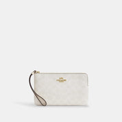 Coach Outlet Large Corner Zip Wristlet In Signature Canvas