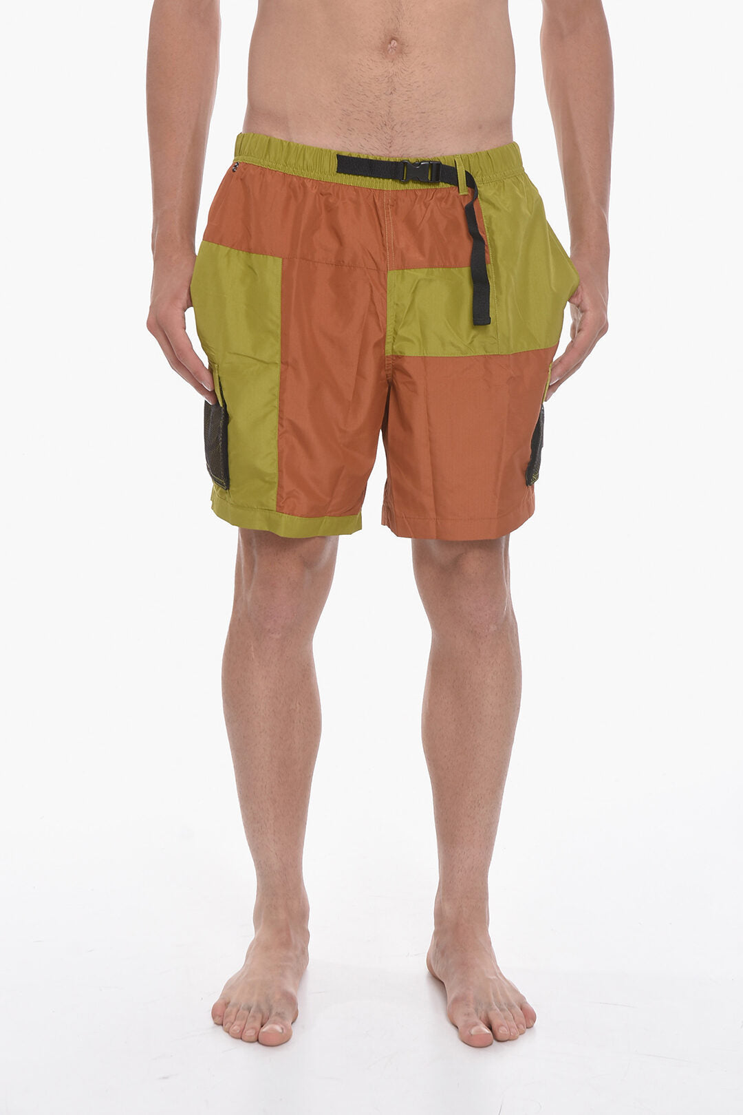 SWIM Cargo Boxer Swim Shorts Color Block