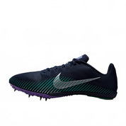 Men's Zoom Rival 9 Spikes Track & Field Shoes In Obsidian/metallic Silver-Wild Berry