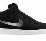 Men's Court Vision Mid Sneakers In Oxford Black