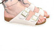 Women's Arizona Nubuck Leather Sandals In Antique White