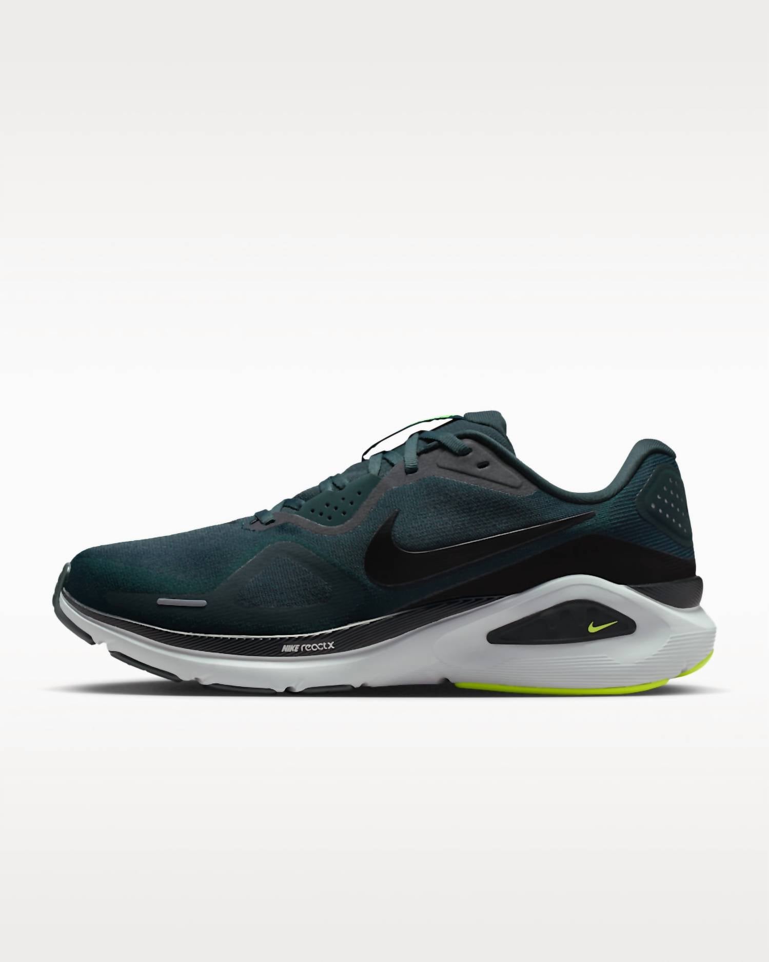 Men's Structure 26 Road Running Shoes In Seaweed Volt Pure Platinum Black