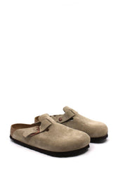 Women's Boston Suede Soft Footbed Clog In Taupe