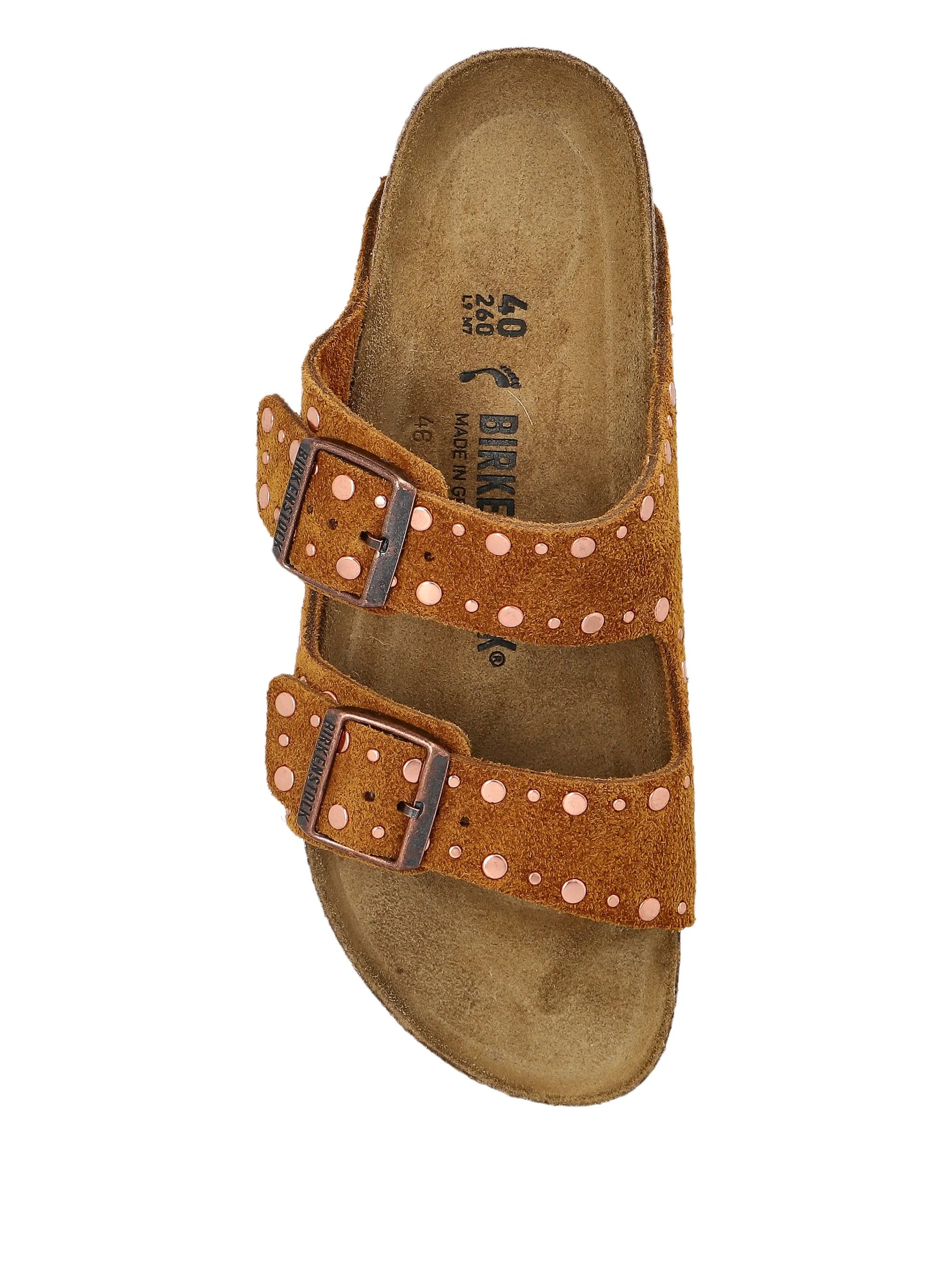 Arizona Rivet Brown Suede Two-Strap
