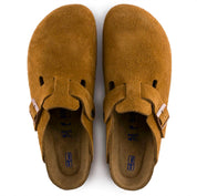 Unisex Boston Soft Footbed Suede Leather Narrow Fit Clogs In Mink