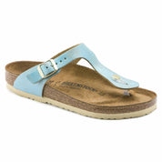 Women's Gizeh Leather Sandals In Aqua