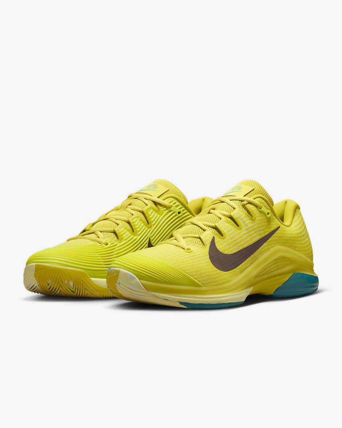 Men's Zoom Vapor 12 Premium Hard Court Tennis Shoes In High Voltage / Cave Stone