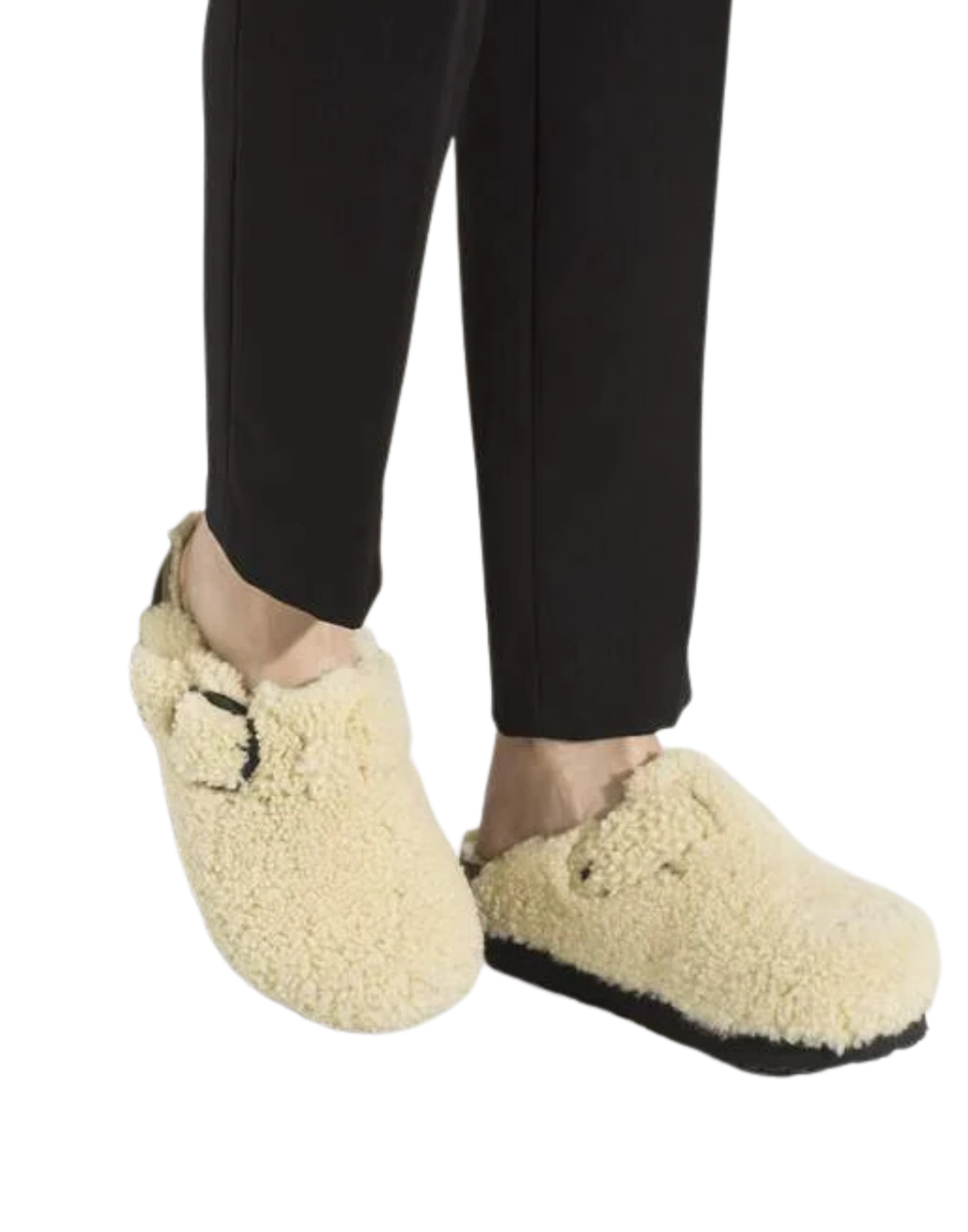Boston Big Buckle Platform Teddy Shearling Clog