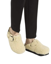 Boston Big Buckle Platform Teddy Shearling Clog