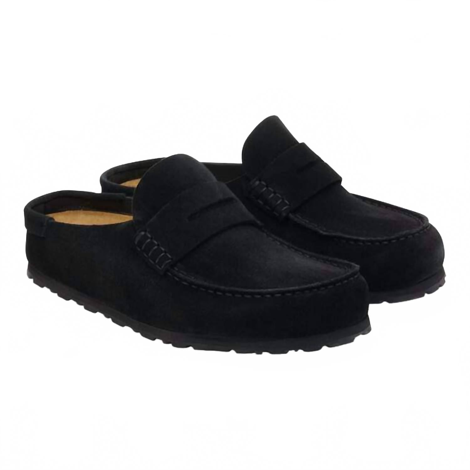 Unisex Naples Wrapped Suede Leather Clogs In Black