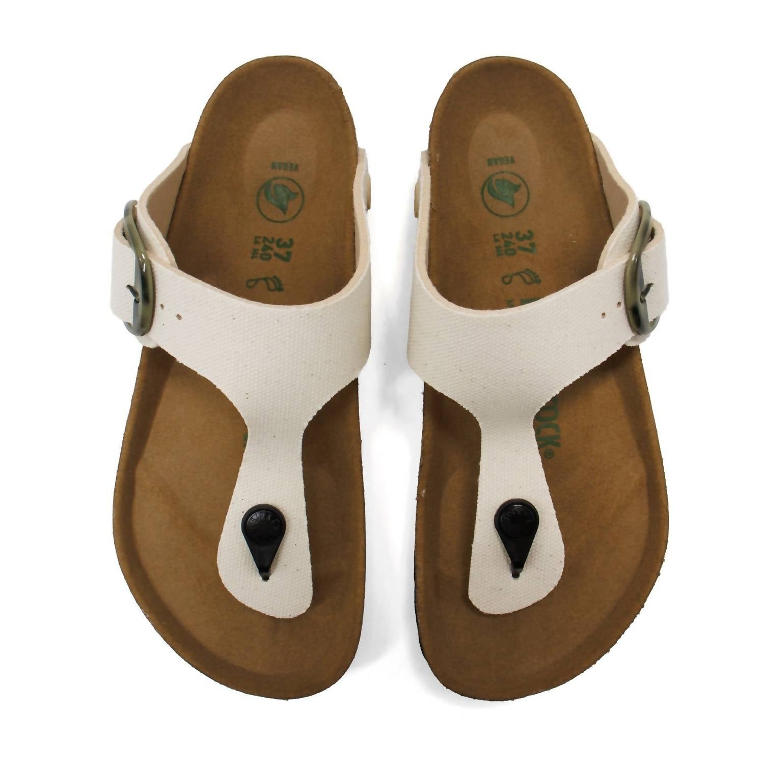 Women's Gizeh Big Buckle Rivet Logo Vegan Sandals In Eggshell