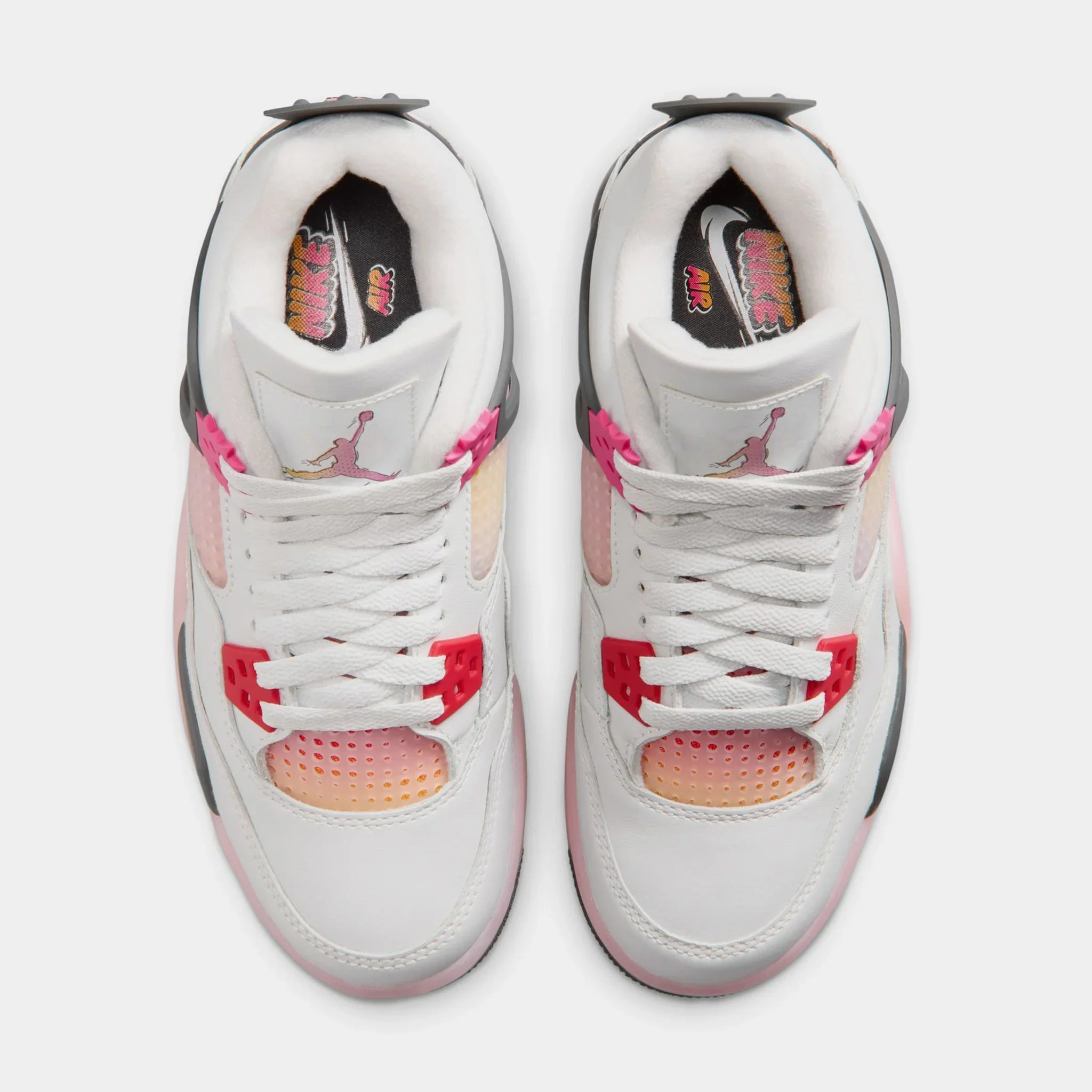 Big Kid's Air Jordan 4 Retro Comic Off White/Anthracite/Neutral Grey/Fire Pink/Light Arctic Pink/Muslin IO2361-100