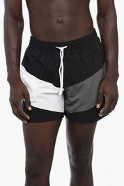 Boxer Swim Trunks Color Block with 2 Pockets