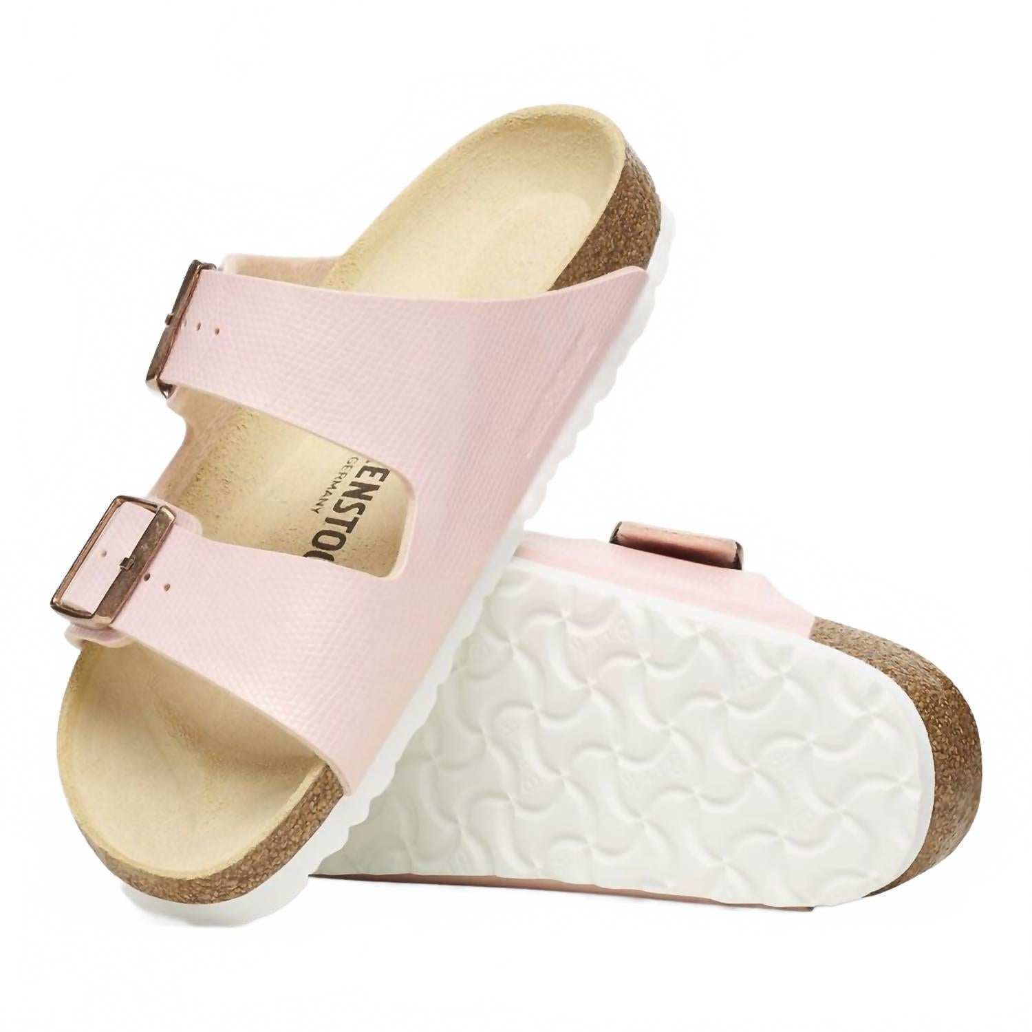 Women's Arizona Birko-Flor Embossed Sandal In Shiny Light Rose