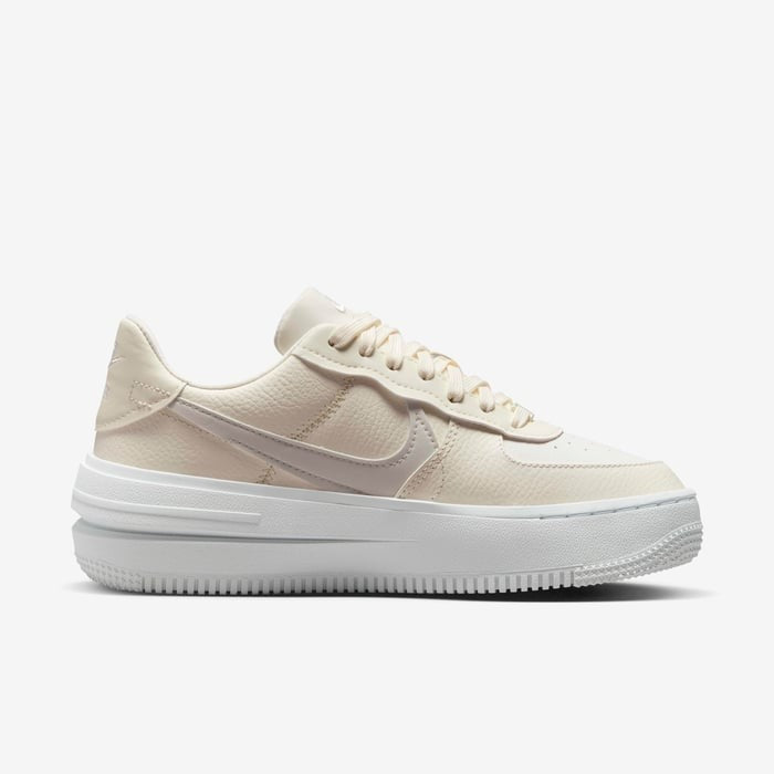 Women's Nike Air Force 1 PLT.AF.ORM DJ9946-107 Sneaker Ivory leather Casual Shoes