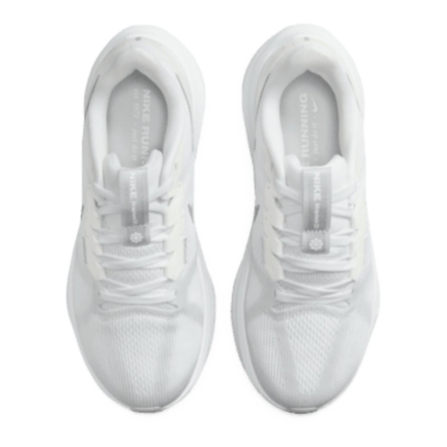 Women's Air Zoom Structure 25 Shoes In White/pure Platinum/metallic Silver