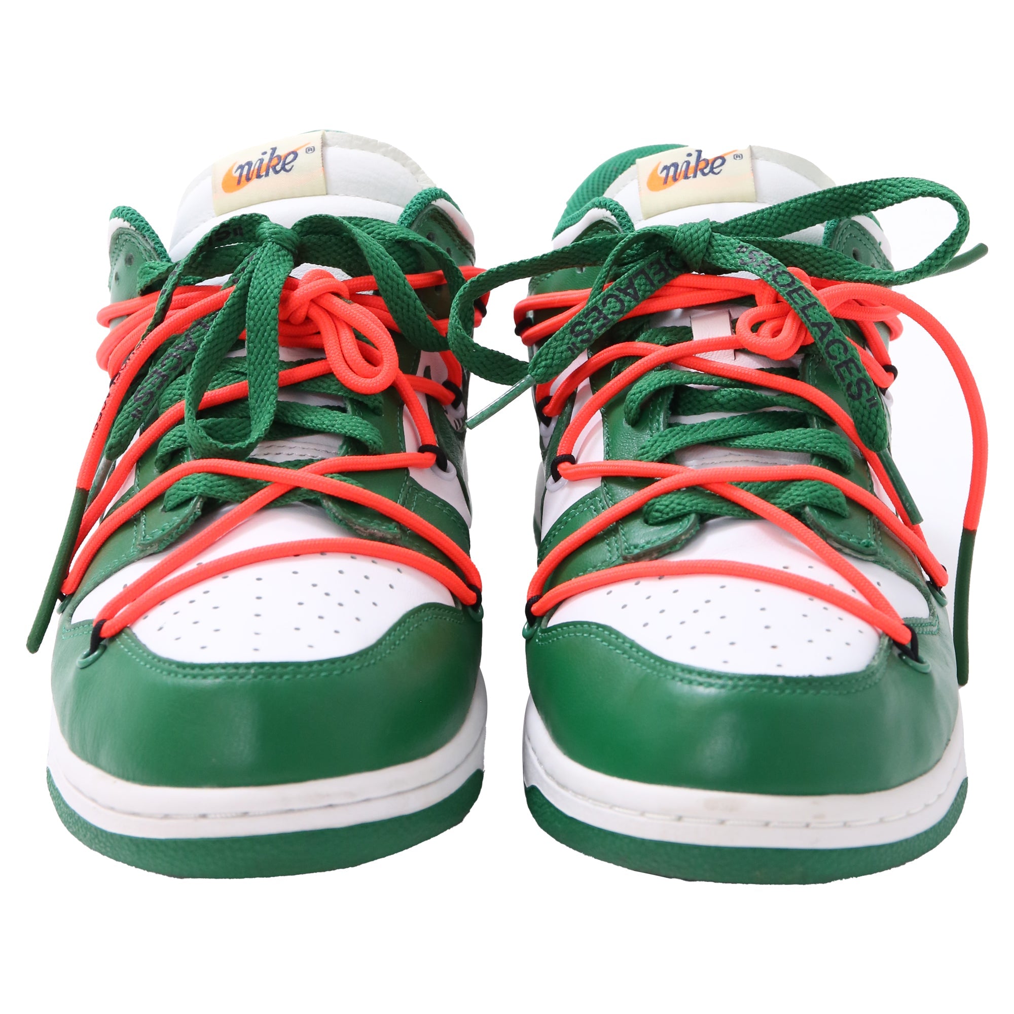 Nike x Off-White Dunk Low Sneakers in Pine Green Leather