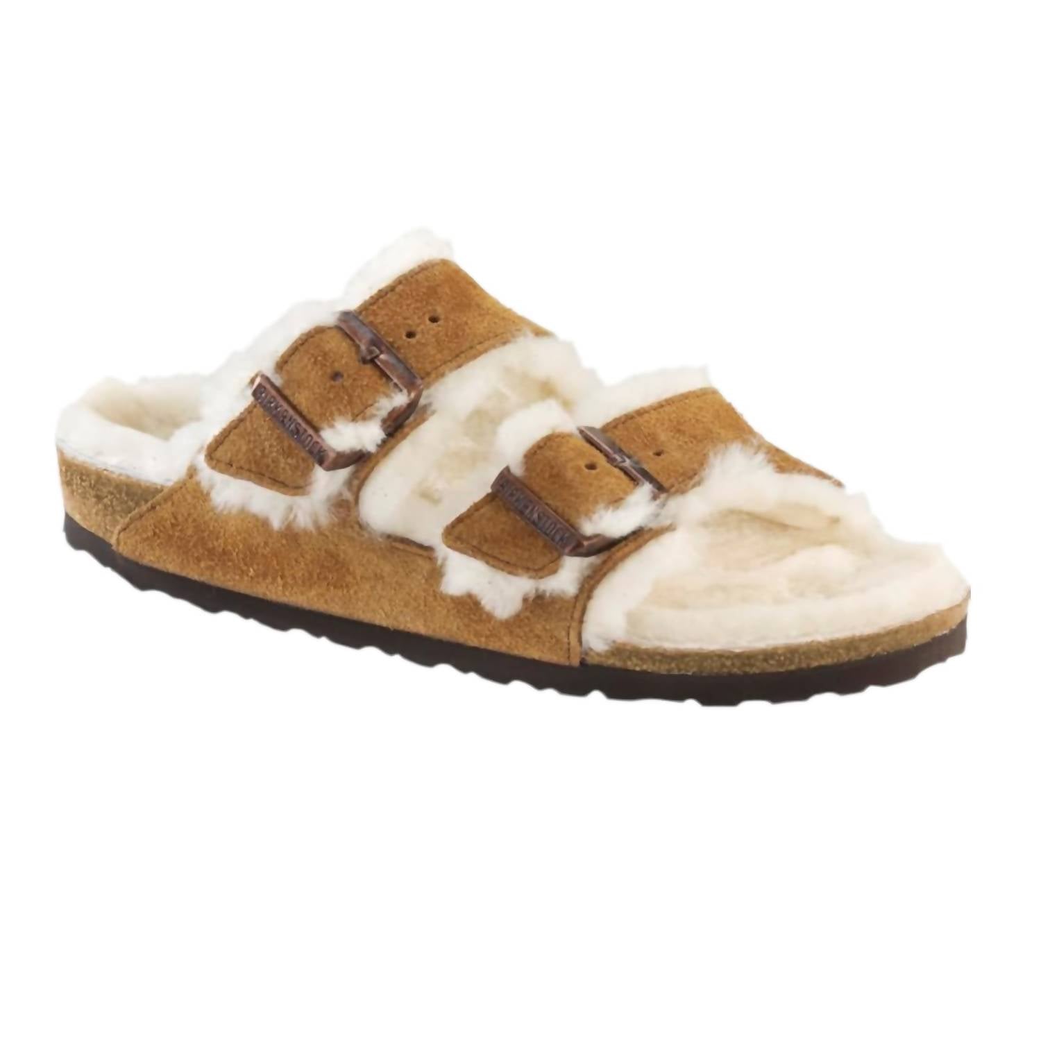 Women's Arizona Shearling Mink Sandals In Natural