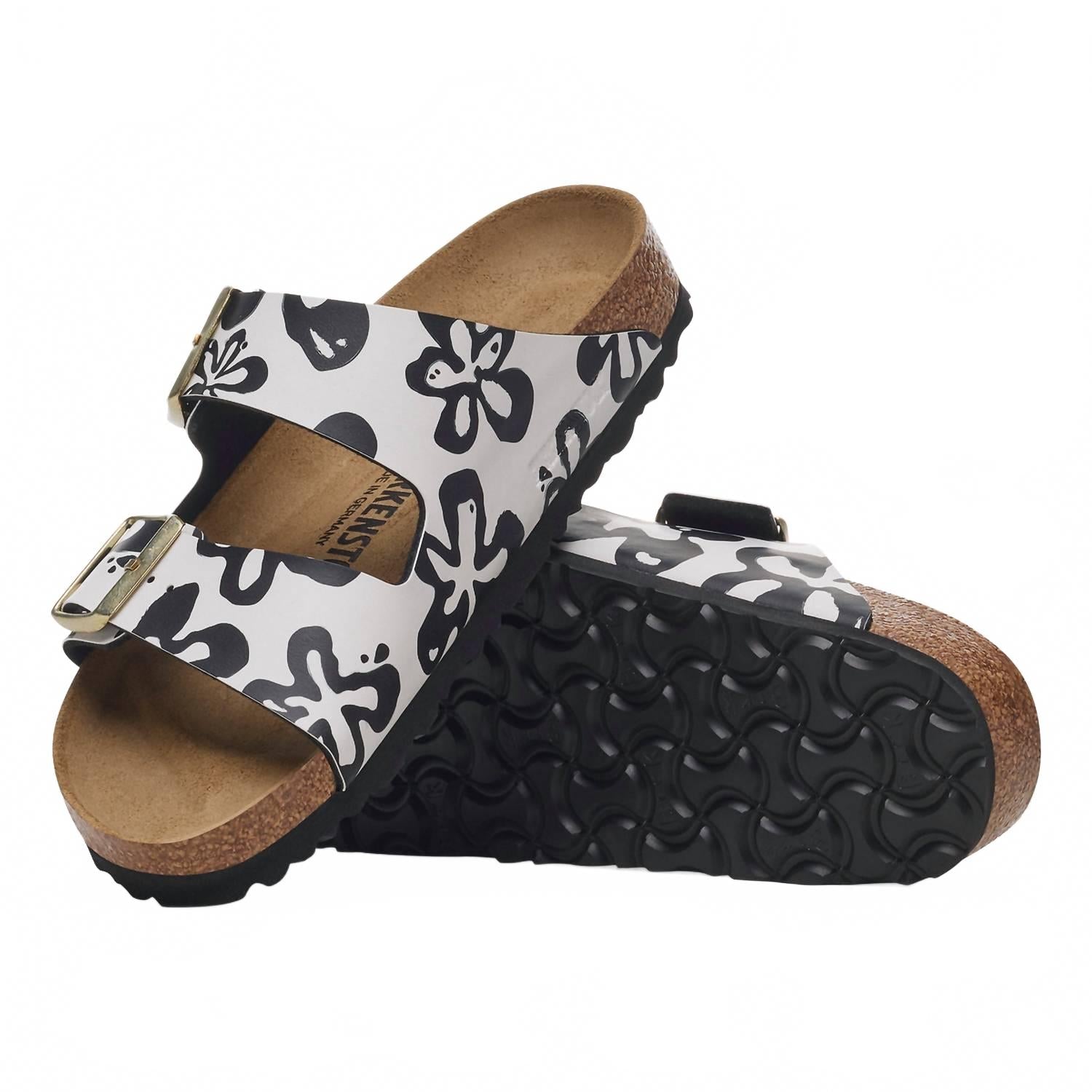 Women's Arizona Birko Sandal In Blooms White/black