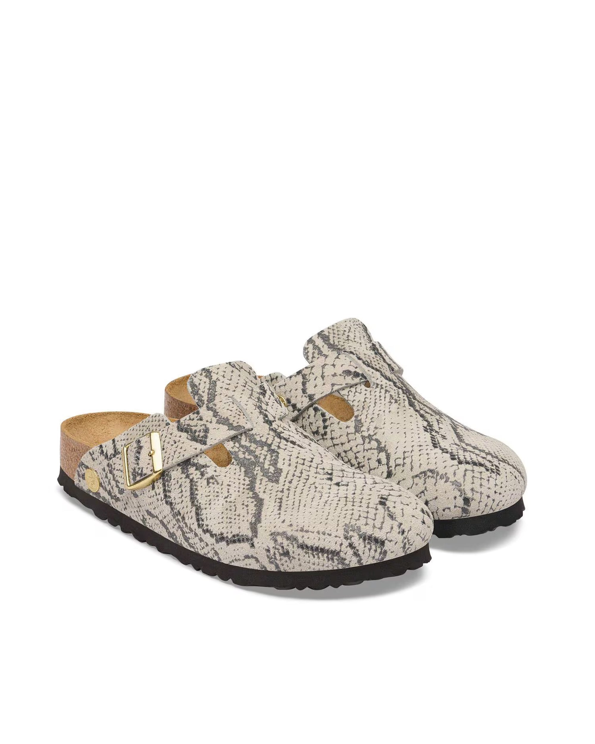 Oyster Boston Snake Suede Loafers