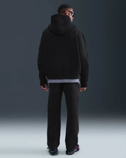 Nike Tech Oversized Fleece Hoodie Mens Black Kangaroo Pocket Pullover JAX1065