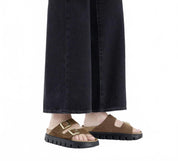Women's Arizona Chunky Suede Sandals In Dark Tea/ Black