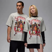 Men's Jordan Flight Essentials Oversized T-Shirt - Grey/Varsity Red