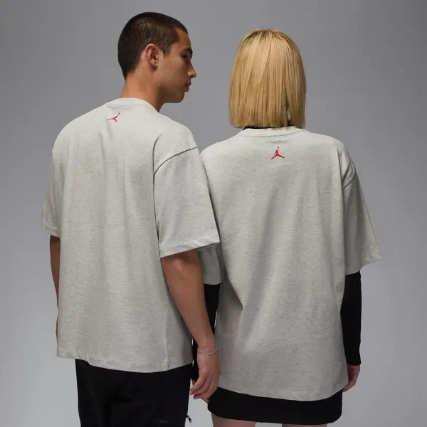 Men's Jordan Flight Essentials Oversized T-Shirt - Grey/Varsity Red