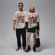 Men's Jordan Flight Essentials Oversized T-Shirt - Grey/Varsity Red