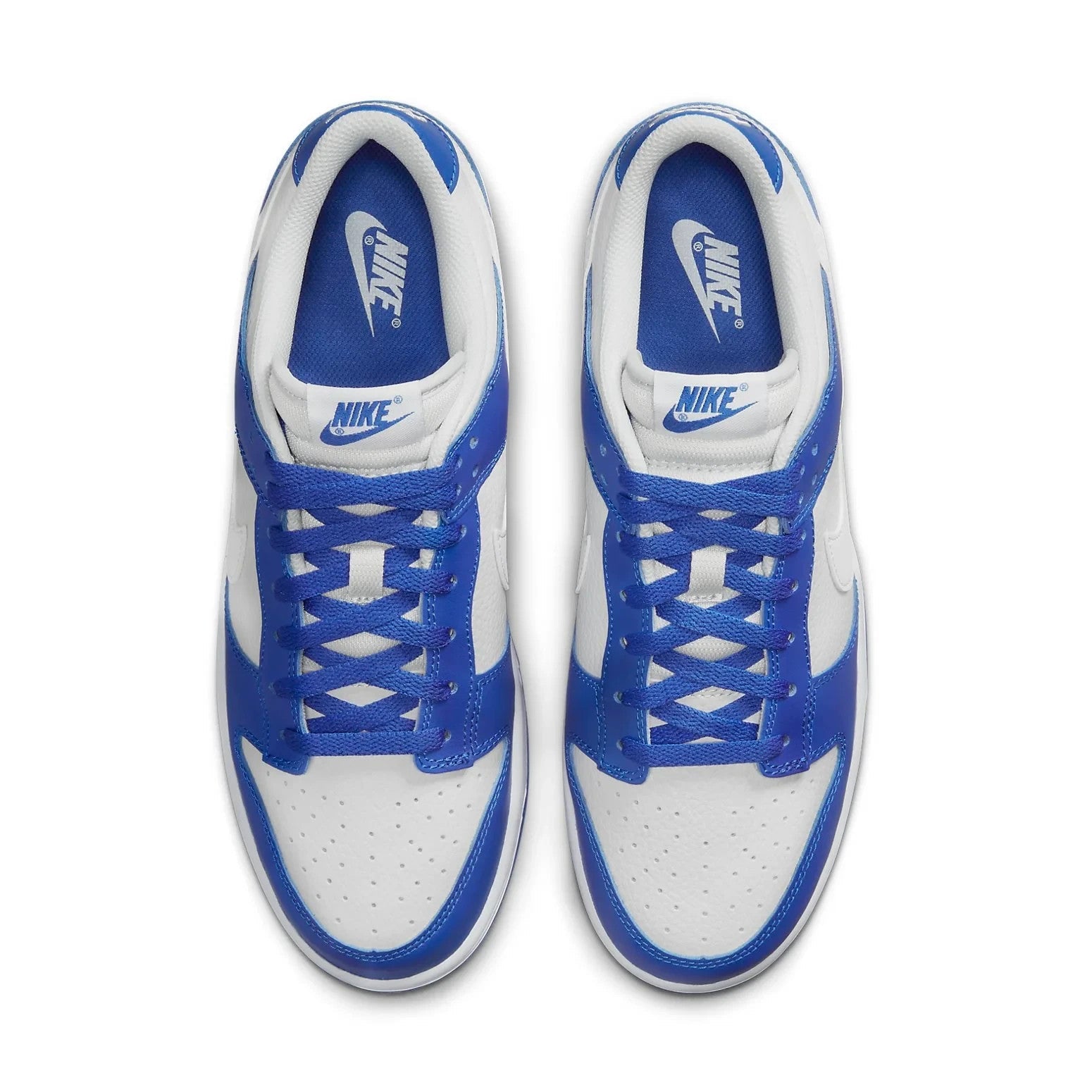 Men's Nike Dunk Low FN3416-001 Sneaker White Blue Leather Lace Up Lifestyle Shoes