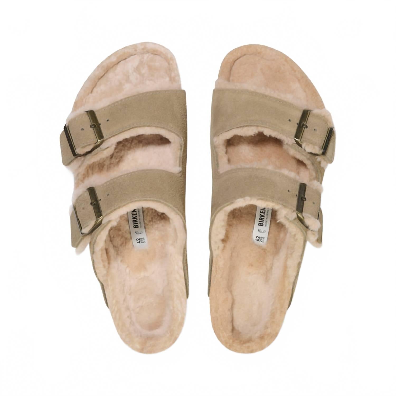 Women's Arizona Shearling Sandals In Taupe
