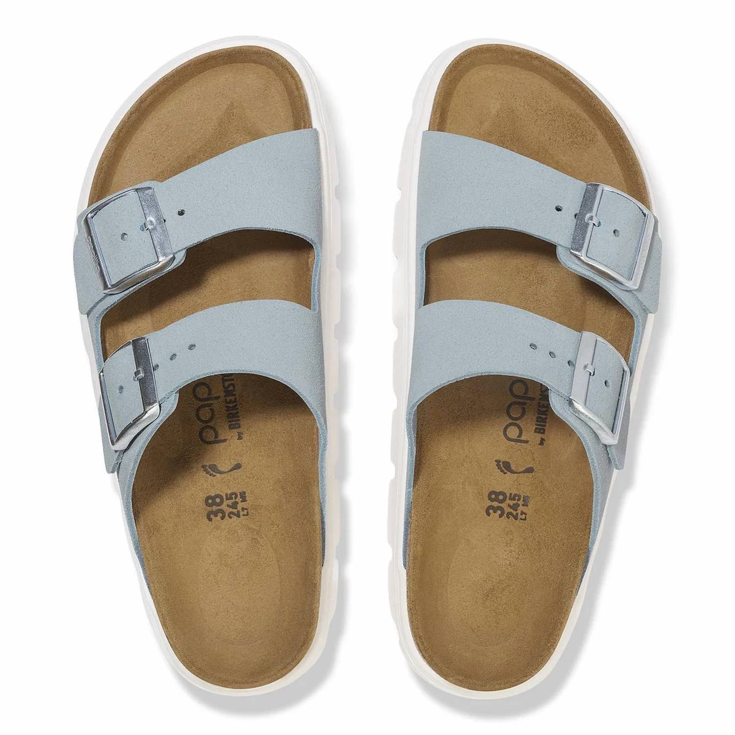 Women's Arizona Chunky Suede Leather Sandals In Baby Blue