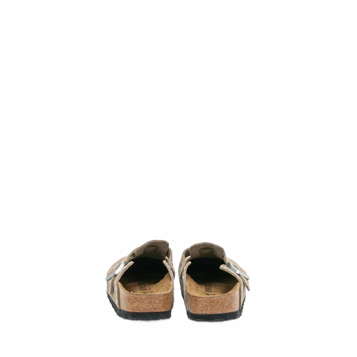 Women's Boston Rivet Suede Clog In Taupe